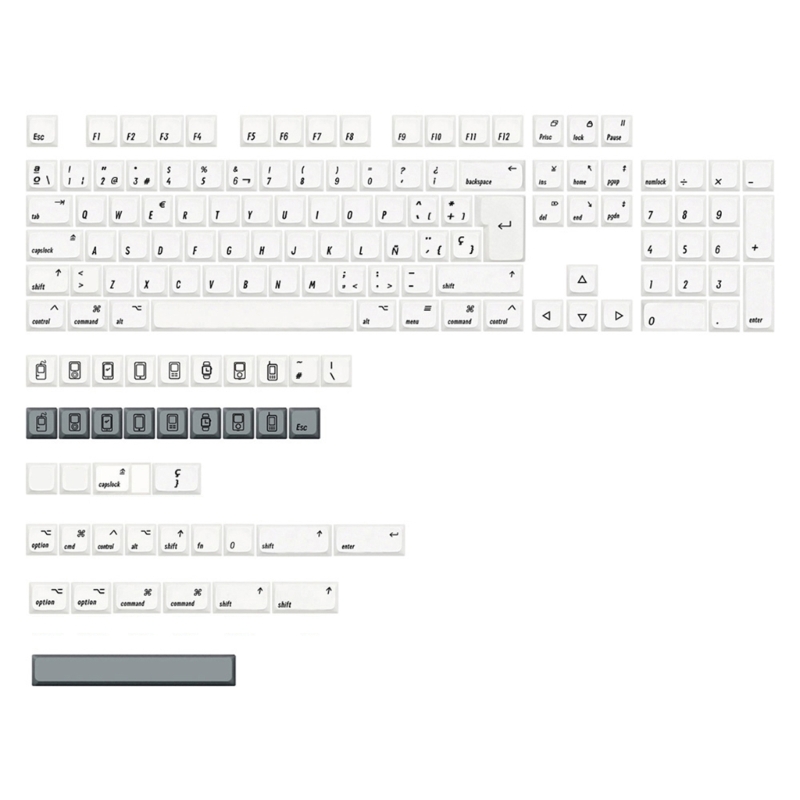 XDA Keycaps MAC-ISO layout Keycap Conjunto de