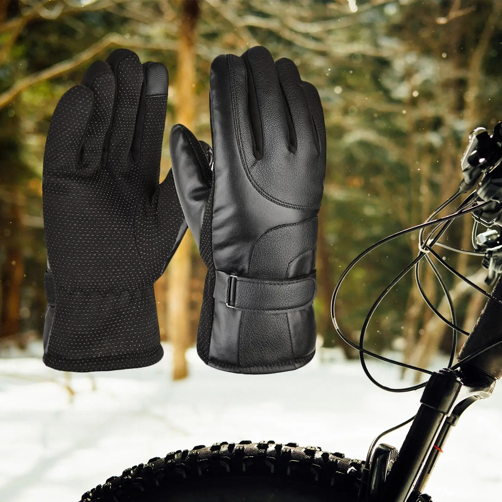Winter Touchscreen Gloves Windproof Waterproof Cold Weather Outdoor Warm Nonslip Mittens for Camping Hiking Ski Sports Snow