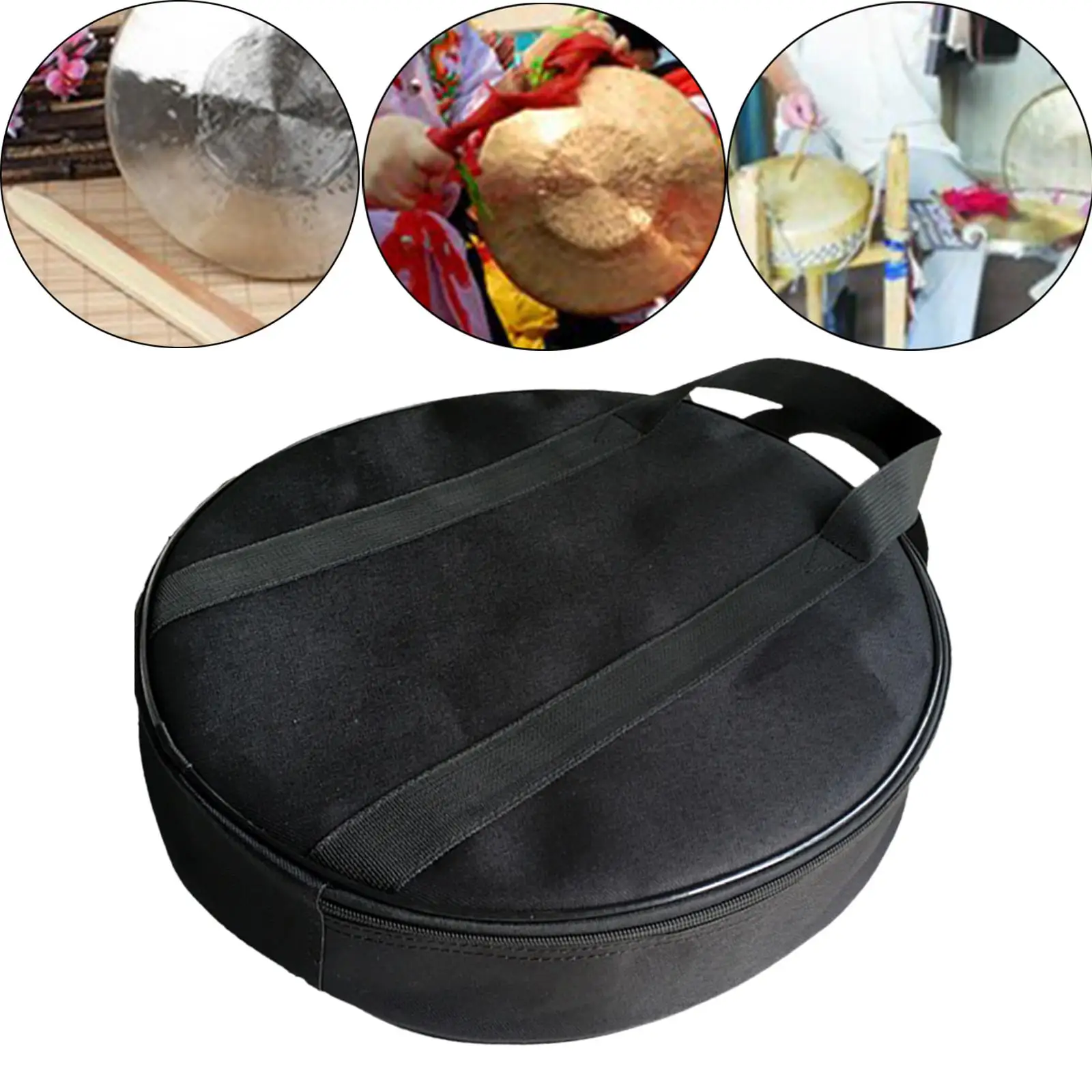 Durable Cymbal Resistant Dumb Drum Bag Dust Proof Black Oxford Cloth Shoulder