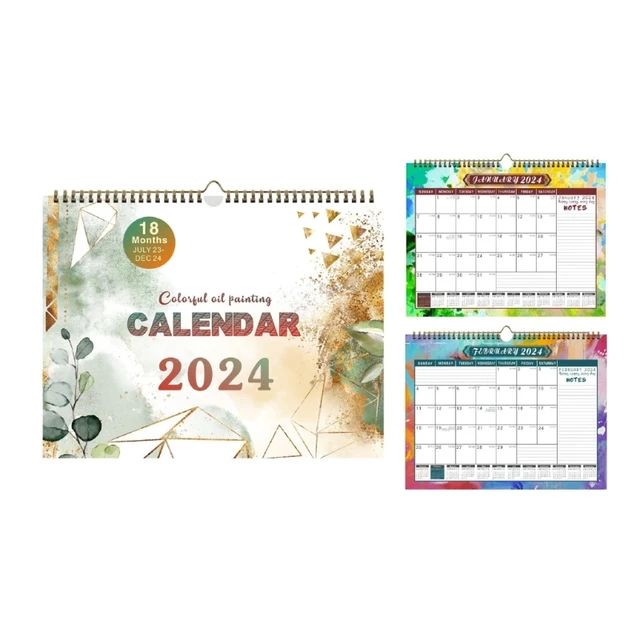 Monthly Wall Calendar Jul. 2023-Dec. 2024 Office Calendar Planner, 18 Monthly  Calendar Ruled Space for To-Do List/Note - AliExpress