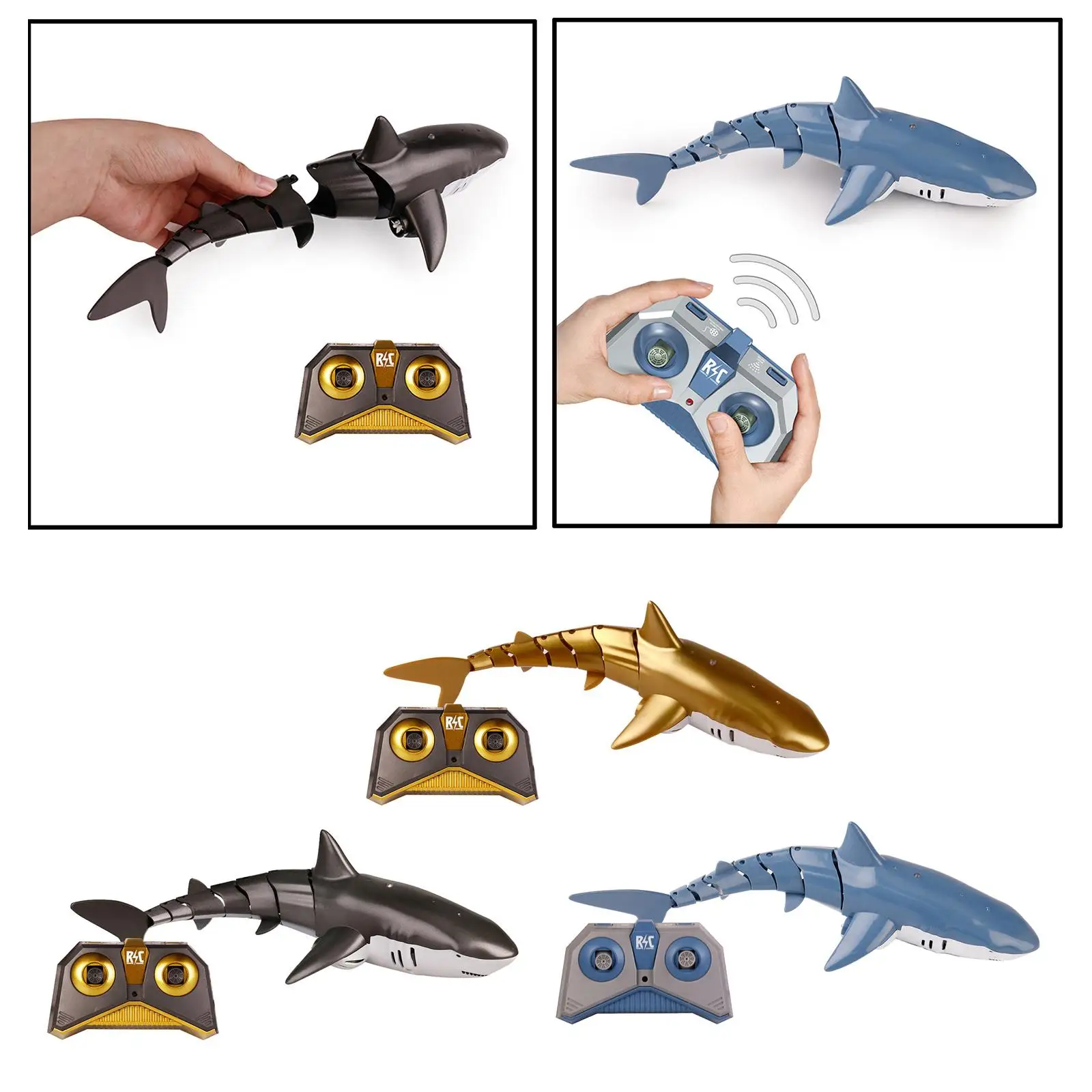 Waterproof Remote Control Mini Shark Electric Toy RC Boat Swinging Shark Toy