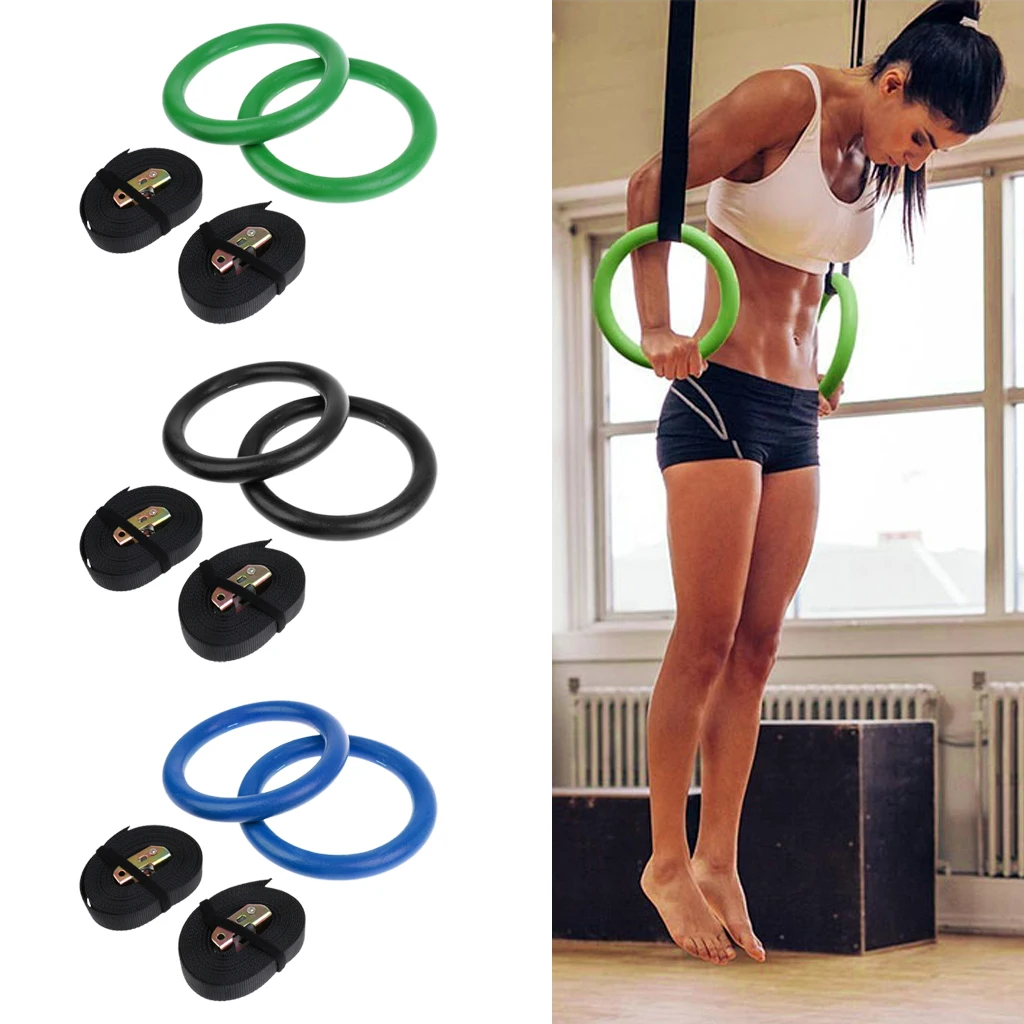 Gymnastic Training Strength Rings With Straps Home Gym Fitness Bodybuilding