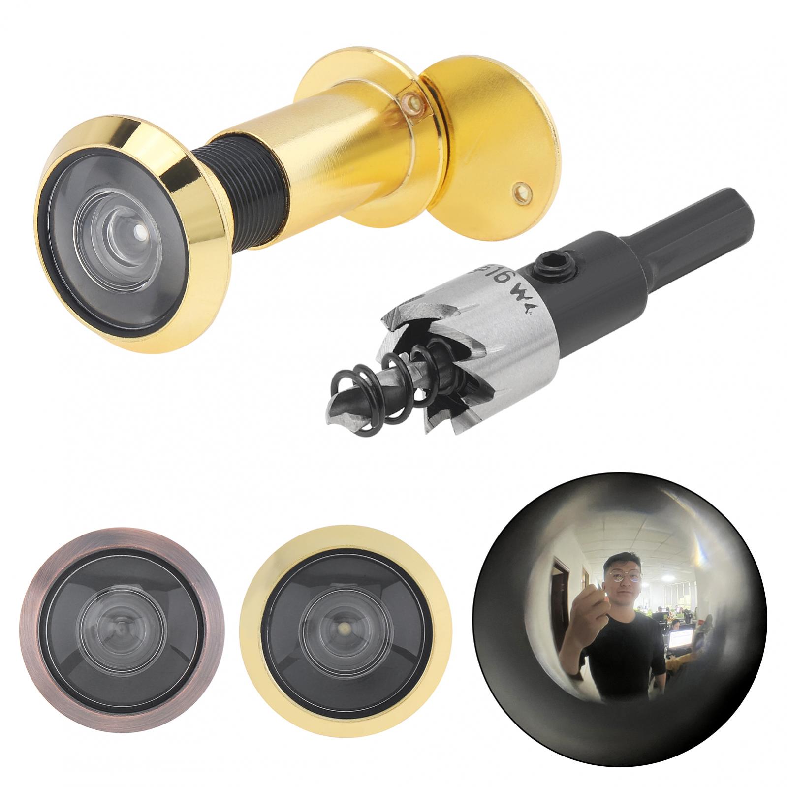 Description Picture 2 of item16mm / 0.63inch 200 Degree Door Viewer Peephole Drill Bit Set Security Peek Peep Holes for 1.57inch to 2.56inch Doors Thickness