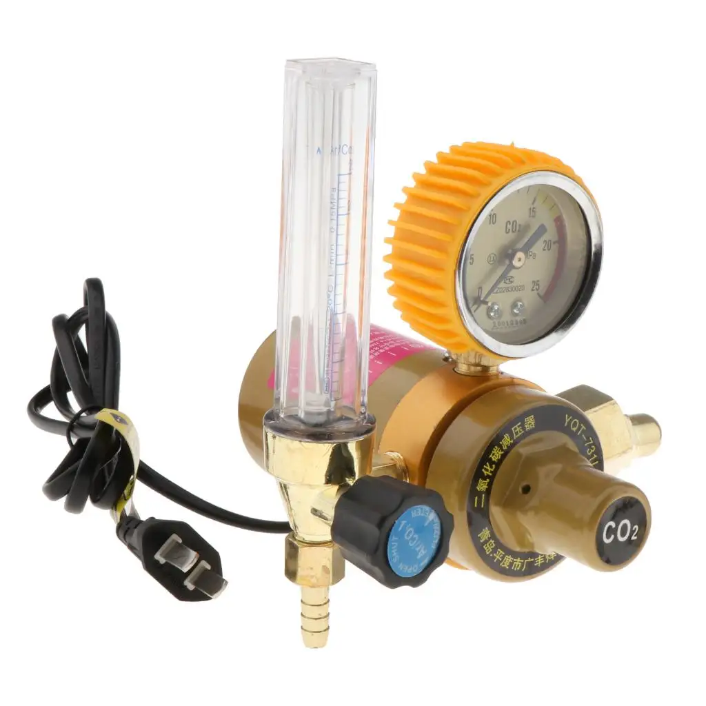 Co2 Carbon Dioxide Pressure Reducer Heated Pressure Gauge Regulator