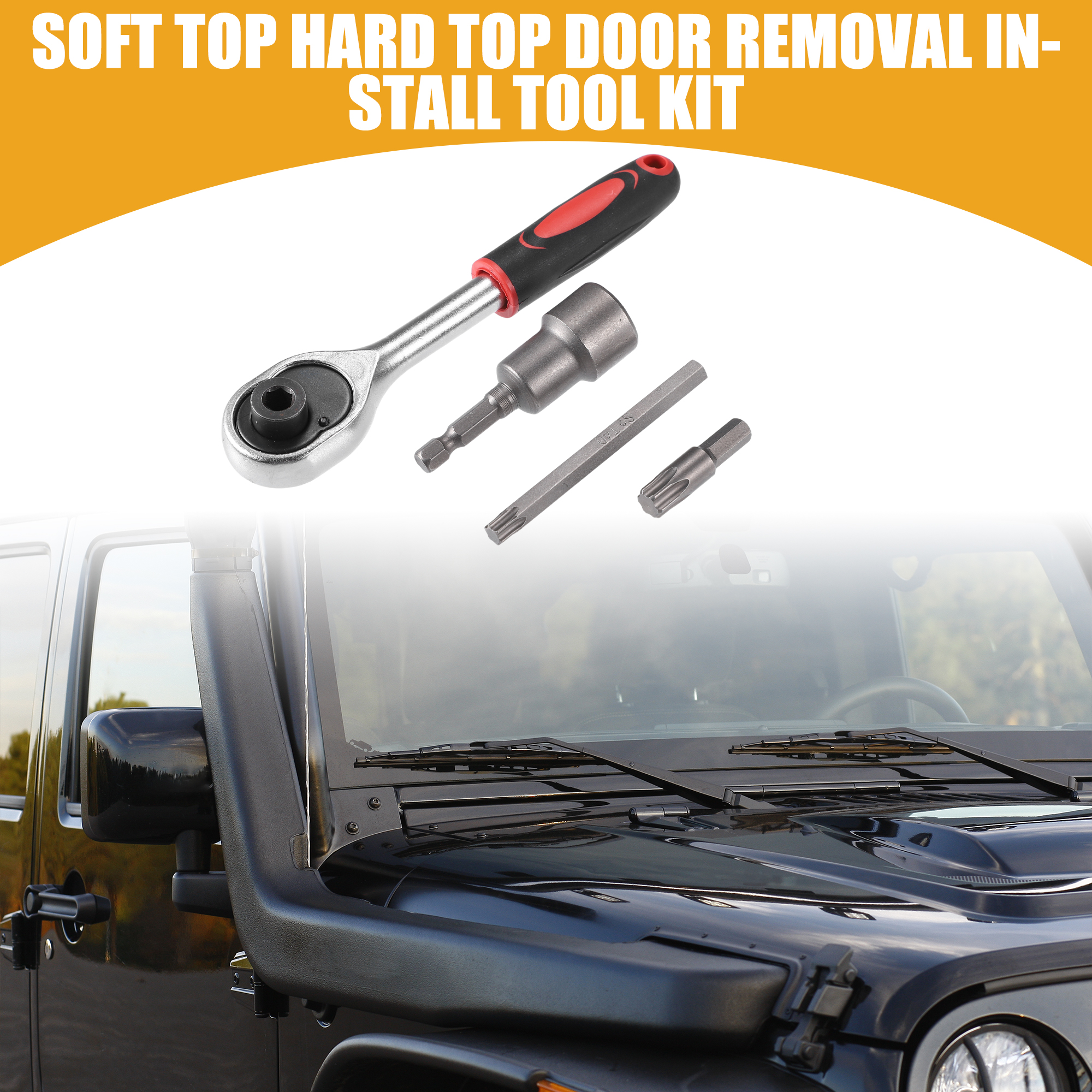 Uxcell Auto Softtop Hard Top Tür entfernung Werkzeugs atz für Jeep Wrangler JL JK 2015-2018 4/2007 Stk – Detail 1