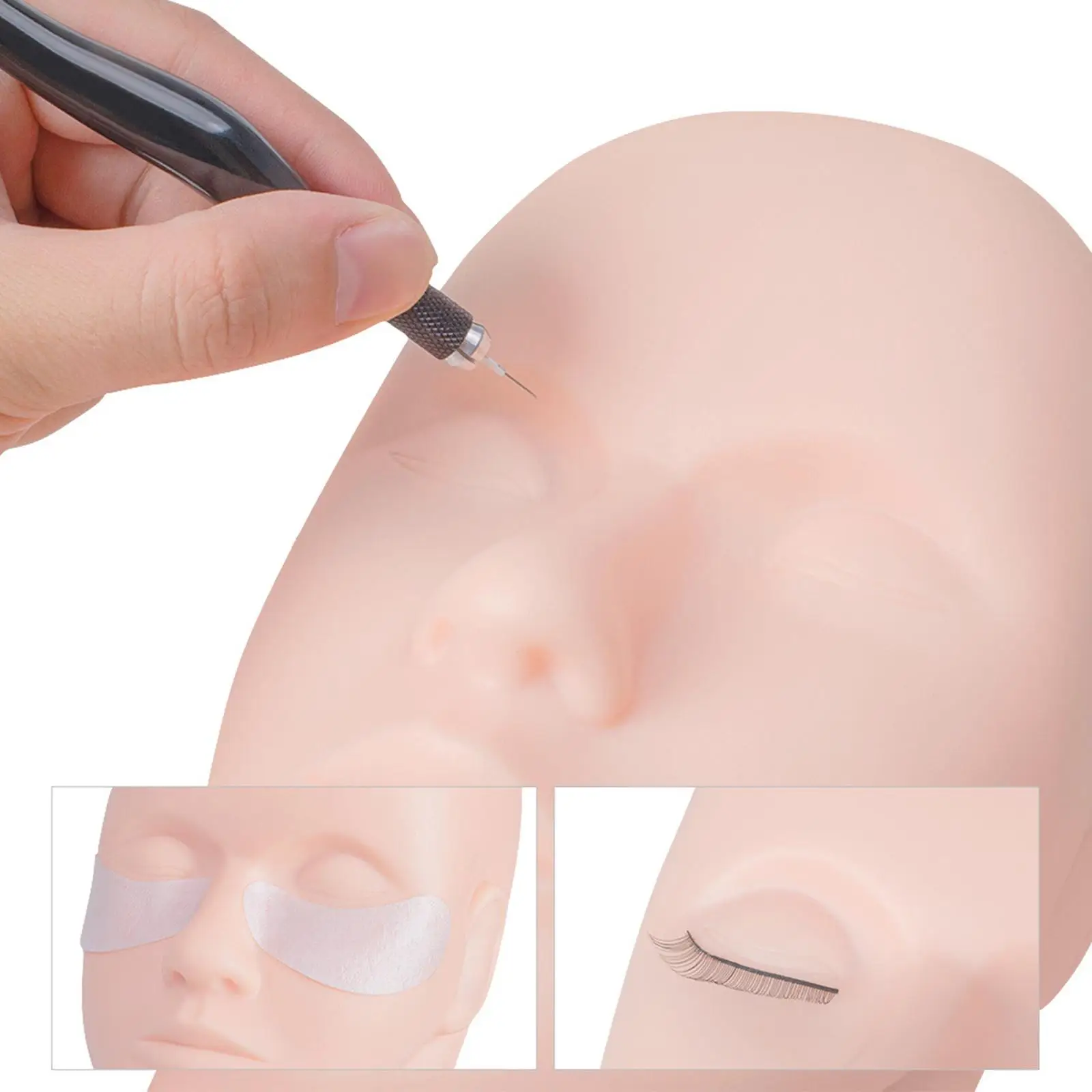 Eyelash Mannequin Head Silicone for Eyelash Extensions Beginner Beauty Salon