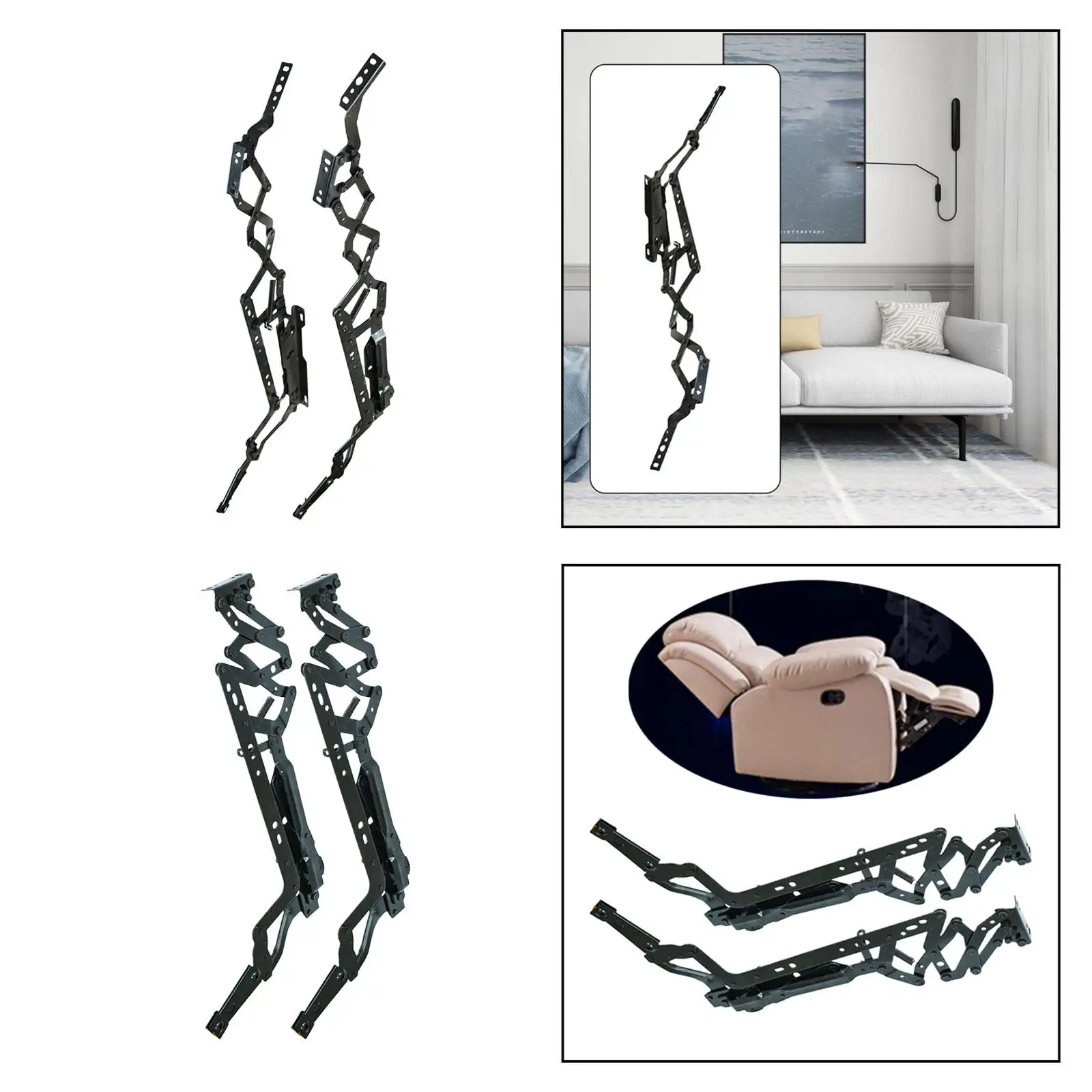 2Pcs Sofa Footrest Hinges Bracket Modern Style Sofa Hinge Lifter Sofa Bed Hinge Adjustable Angle Heavy Duty Recliner Chair Hinge