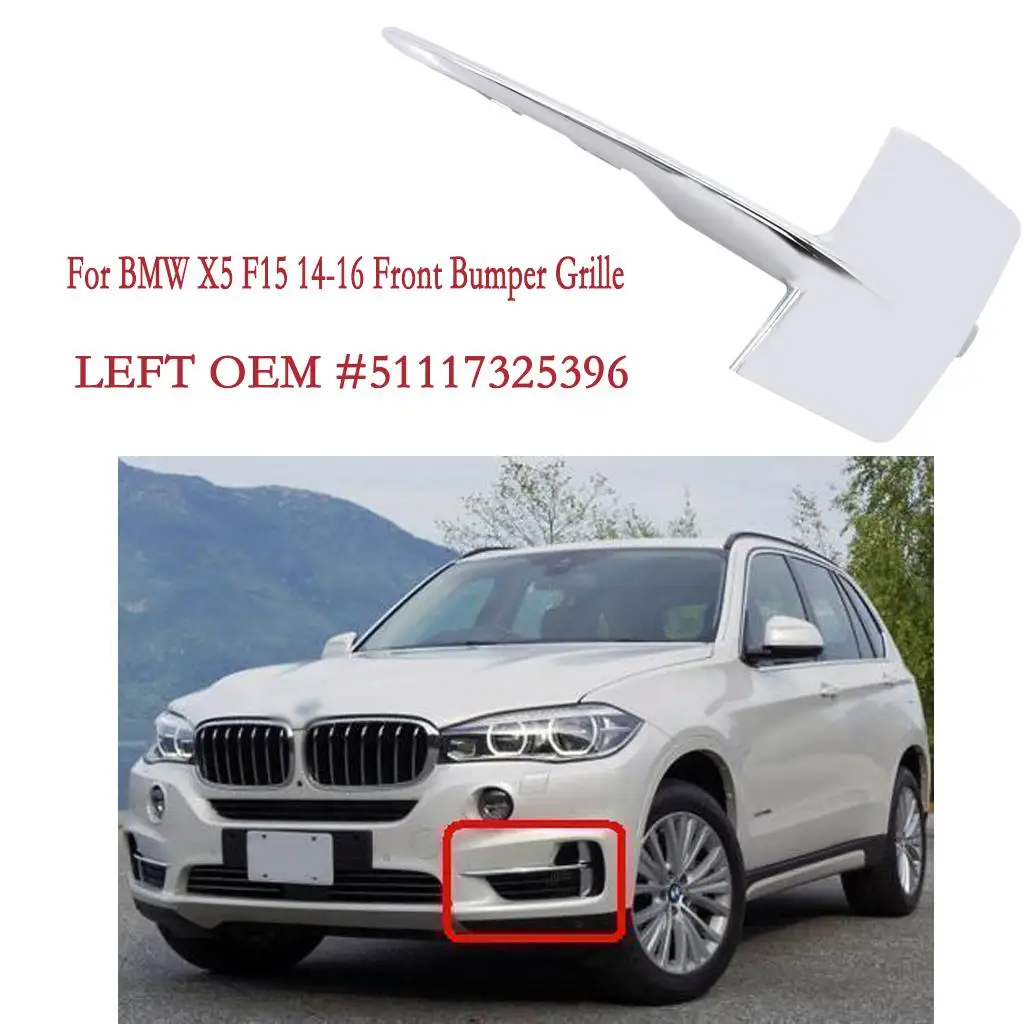 Left Side forBMW X5 F15 14-16 Front Lower Bumper Grille Grill 