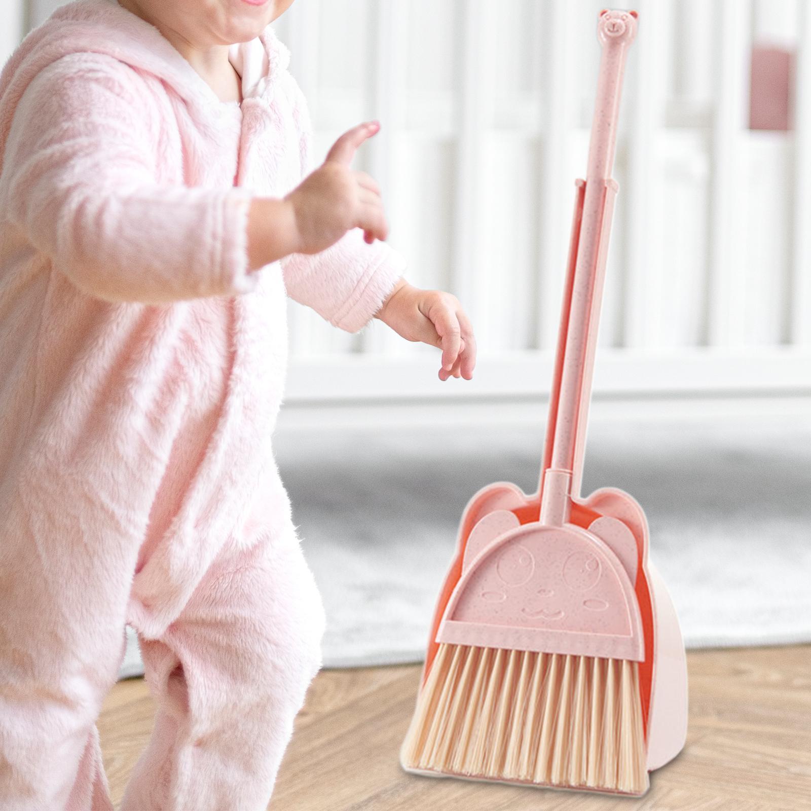 Toddlers Cleaning Toys Set House Cleaning Gifts Little Housekeeping Helper Set Mini Broom with Dustpan for Boys Girls Age 3-6