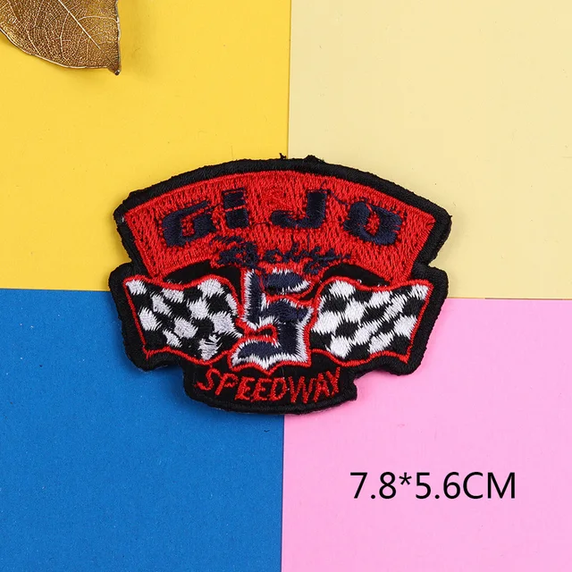 Wholesale Patch Sponsor Racing Embroidered Iron On Patch Applique