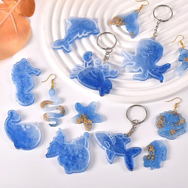 Sea Animal Resin Jewelry Pendants Molds Cute Resin Earring - Temu