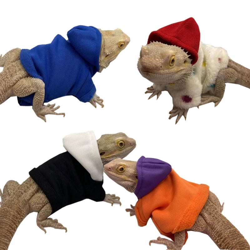 Lizards Clothes Bearded Dragon Geckos Reptiles Apparel Hand-made Hoodi ...