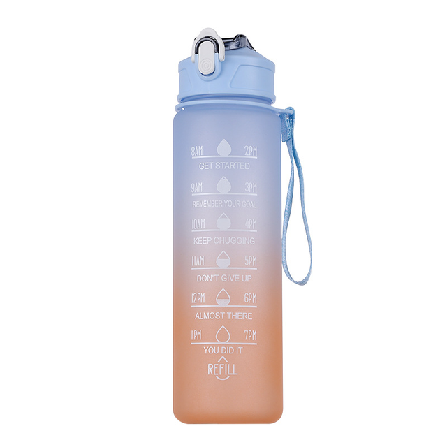 1l Sport Water Bottle Reusable Tritan Bpa Free Leak Proof Water Bottle With  Time Marker Tracker For Camping Cycling Traveling - Water Bottles -  AliExpress