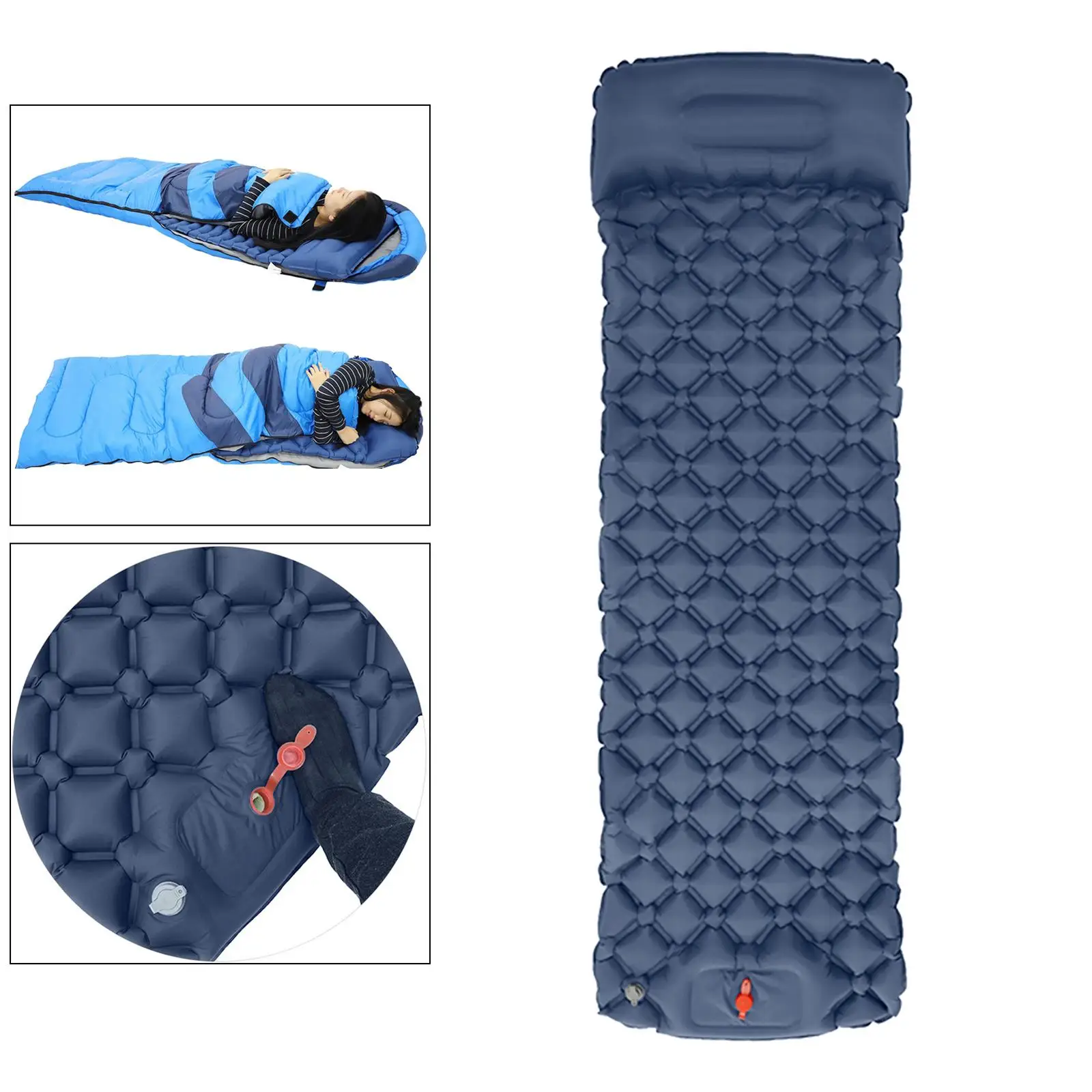 Inflatable Mattress Camping Moisture-Sleeping Pad Tent Air Mat Pillow