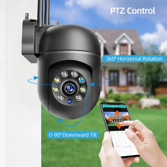 Caméra Surveillance 4K BEZOMIZ - Extérieure, Panneau Solaire, PTZ 360° - Détection Humaine