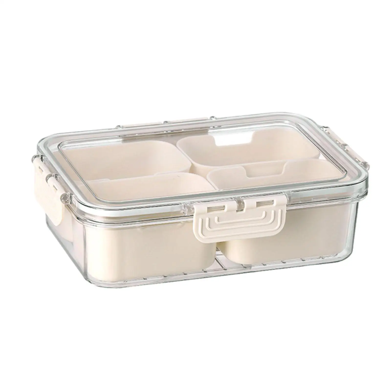 Stackable Refrigerator Organizer Bins Reusable Fridge Organizer Square Divided Serving Tray for Candy Desserts Chip