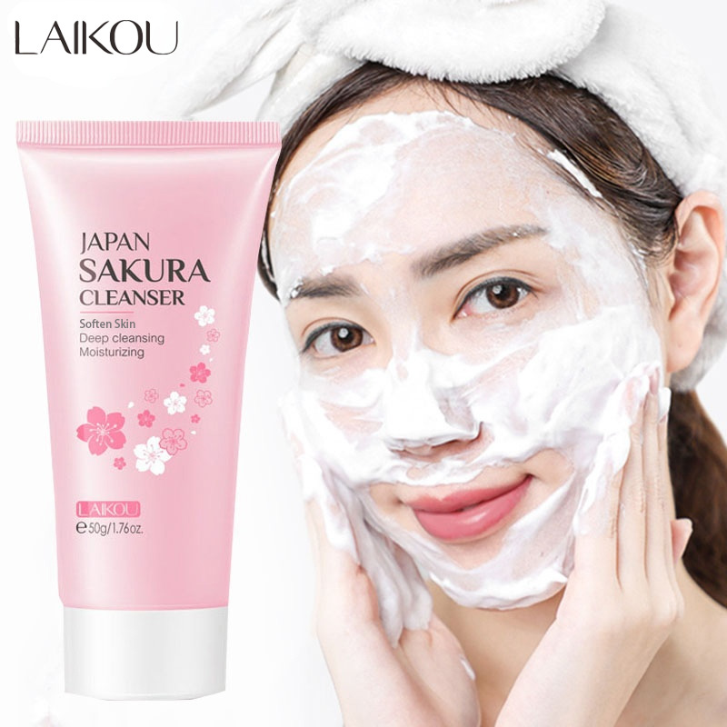 Best of LAIKOU Facial Cleanser Foam Face Wash Remove Blackhead Moisturizing Shrink Pores Deep Cleaning Oil Control Whitening Skin Care Reviews & Tips