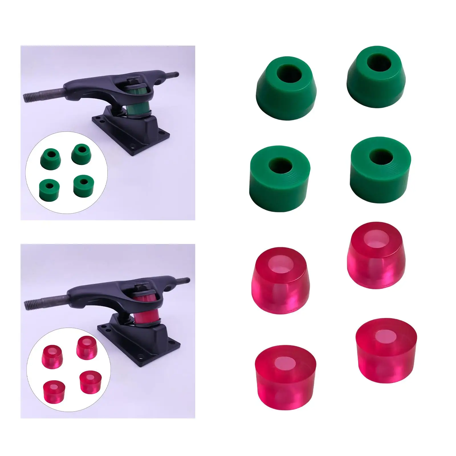 Skateboard Longboard Truck Bushings Top and Bottom Full Set Soft PU Rubbers