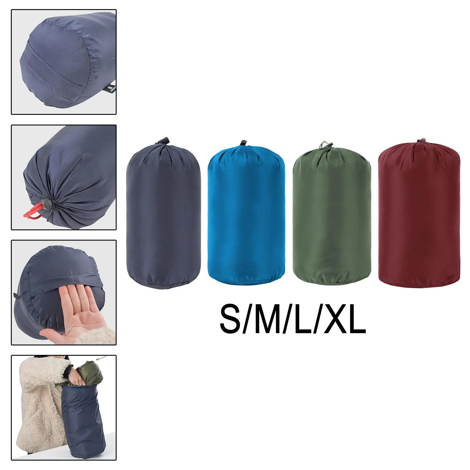 Nylon Compression Stuff Sack, Lightweight Sleeping Bag Compression Sack Great for Backpacking, Hiking, and Camping