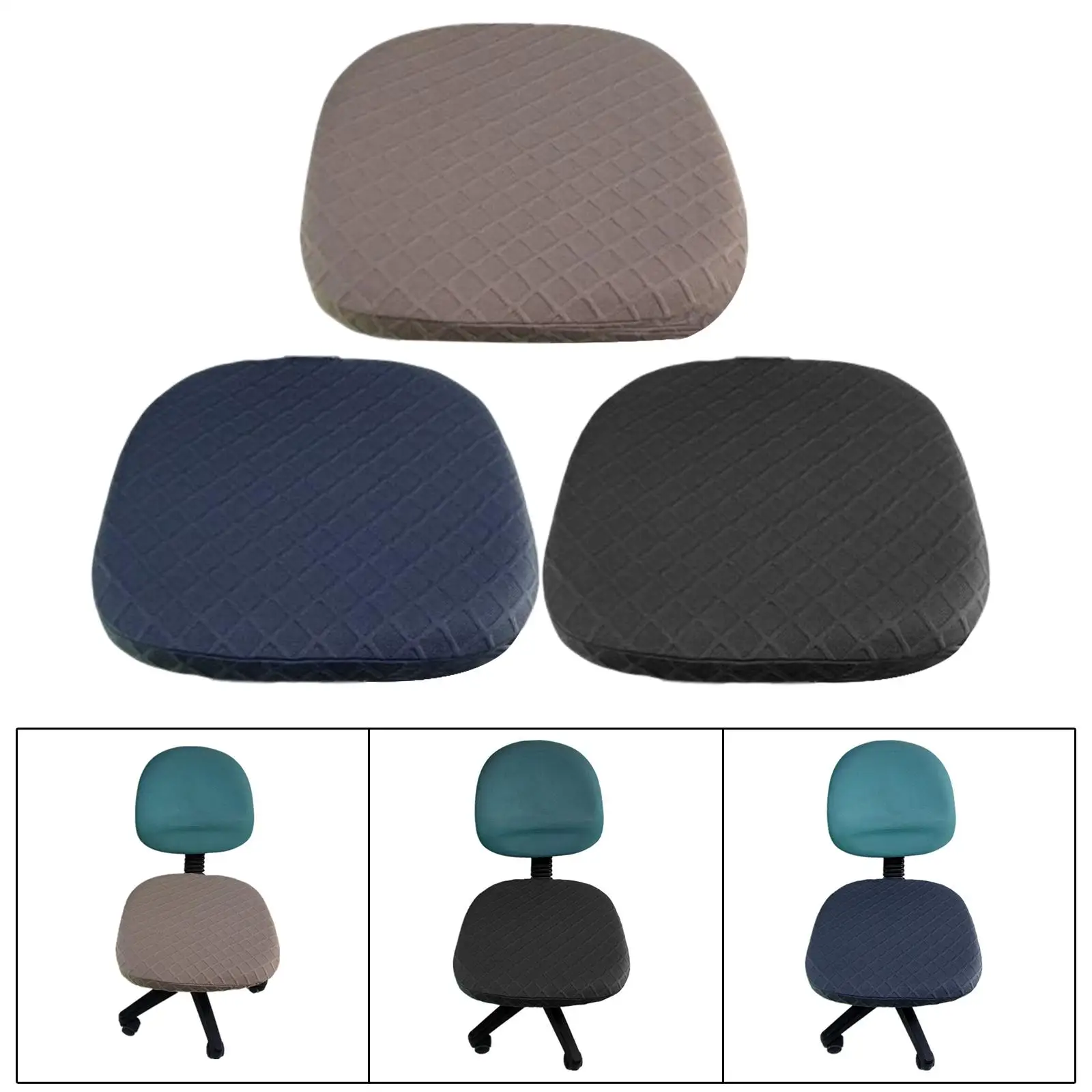 Stretchable Jacquard Office Computer Chair Cushion Seat Cover Machine Wash for Square or Round Seat Cushions Solid Pattern