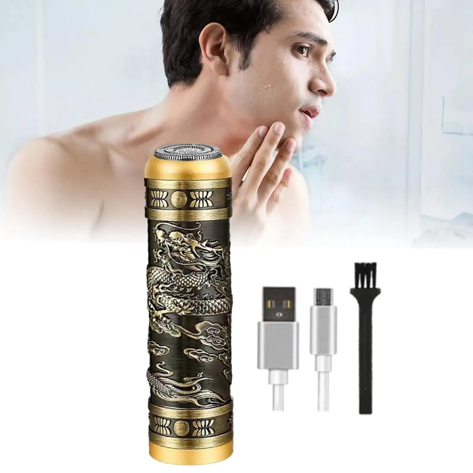 Compact Mini Electric Razor Small Face Shaver Beard Trimmer Wet and Dry Use Shaving Machine Rechargeable Shaver for Travel Trip