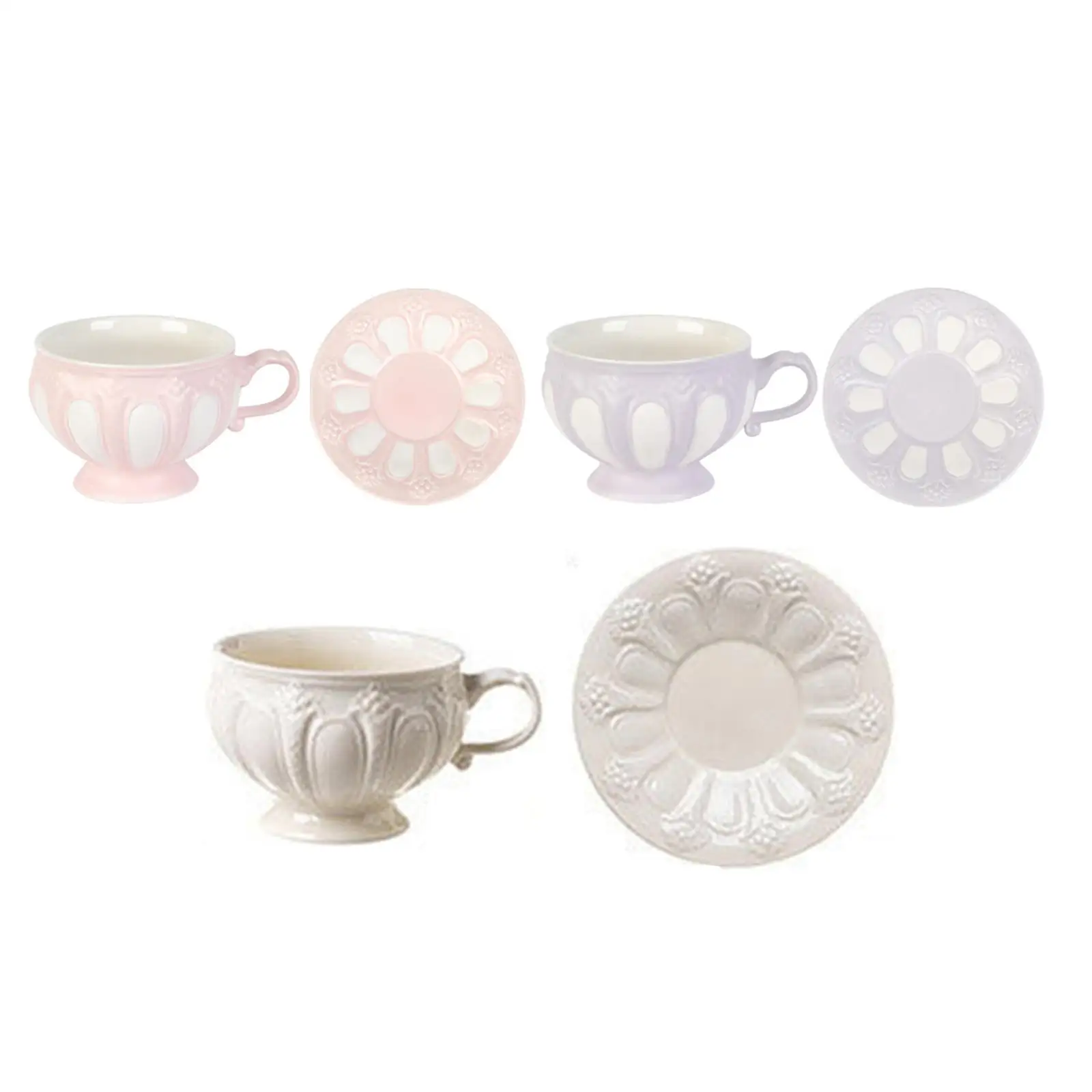 Ceramic Coffee Cup Mug Retro Birthday Gifts Tea Cup and Saucer Set for Coffee