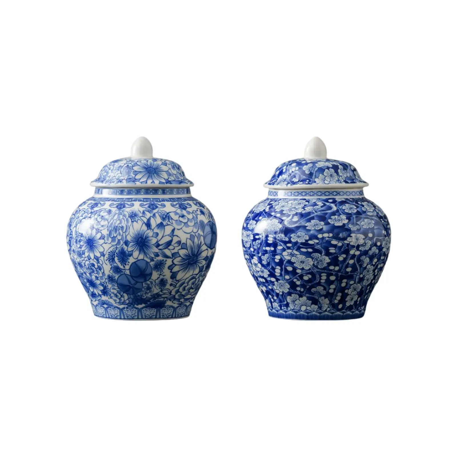 Blue and White Porcelain Ginger Jar Indoor Weddings Desktop Arrangement Versatile Home Floral Office Chinese Decorative Vase