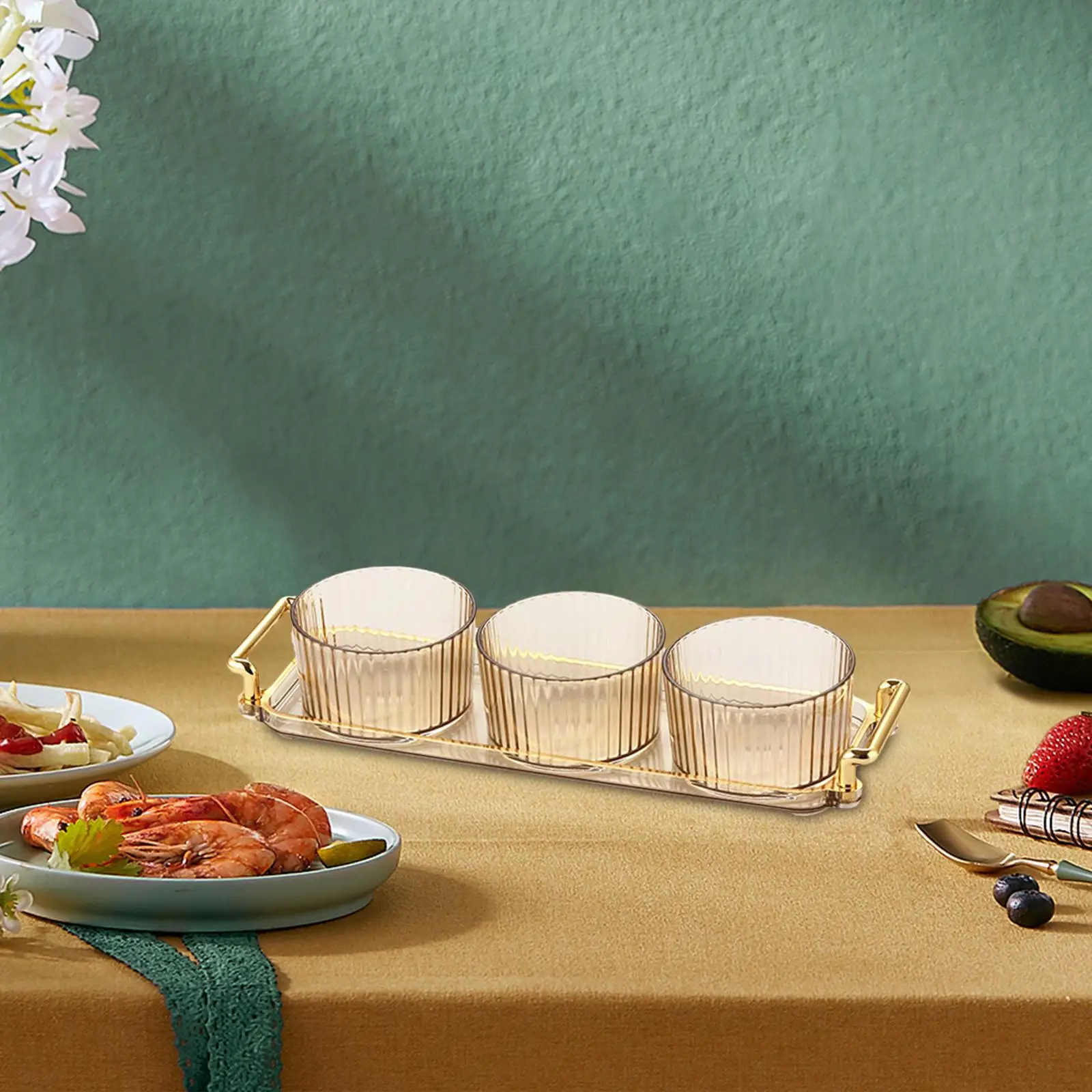 Divided Serving Platter Family Dinners and Holiday Parties Use Nuts Tray with Holder Small Serving Bowls Serving Dishes