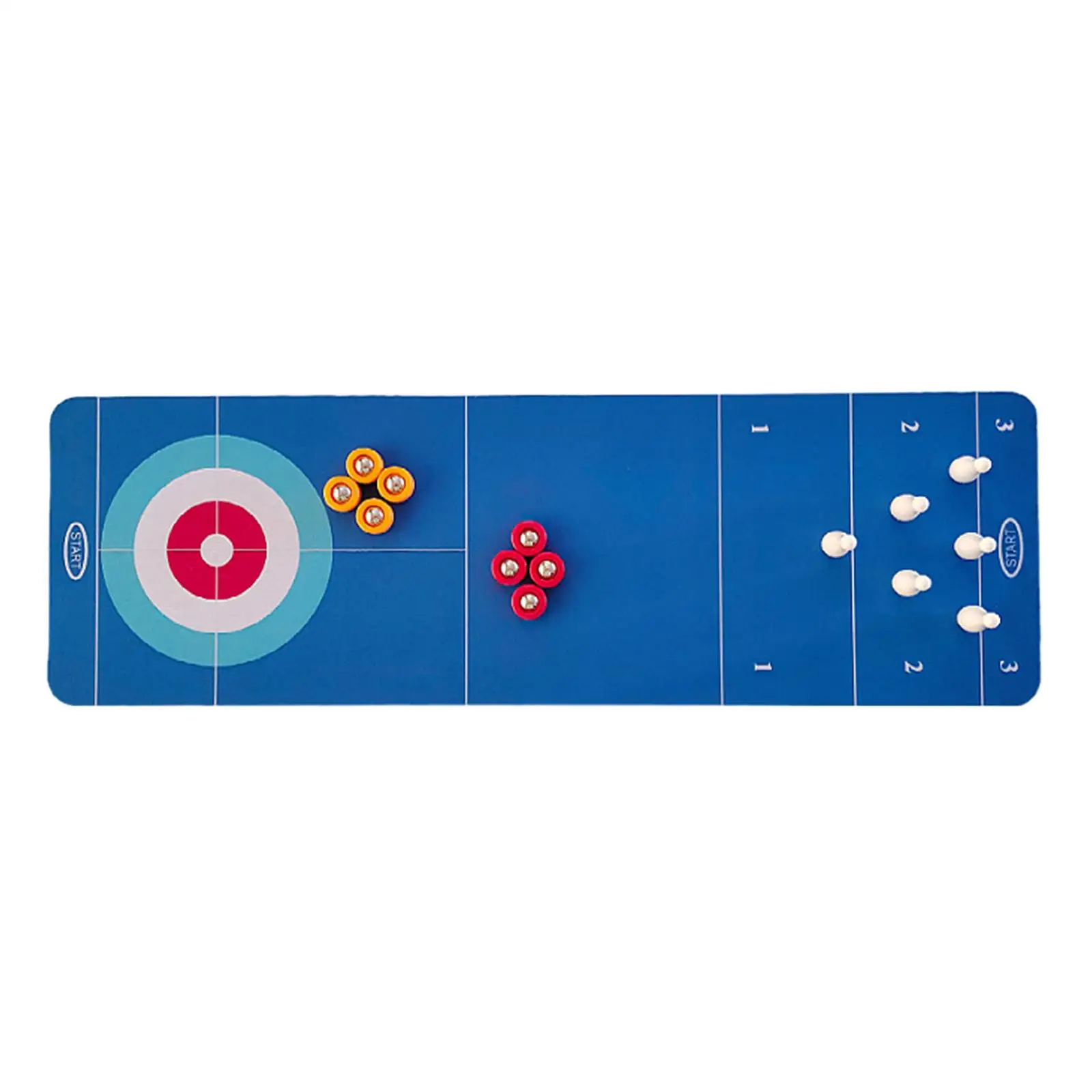 Portable Indoor Shuffleboard Table Game with Game Mat Fun Family Game 3 in 1 Board Game Set Bowling Game for Kids Adults Travel