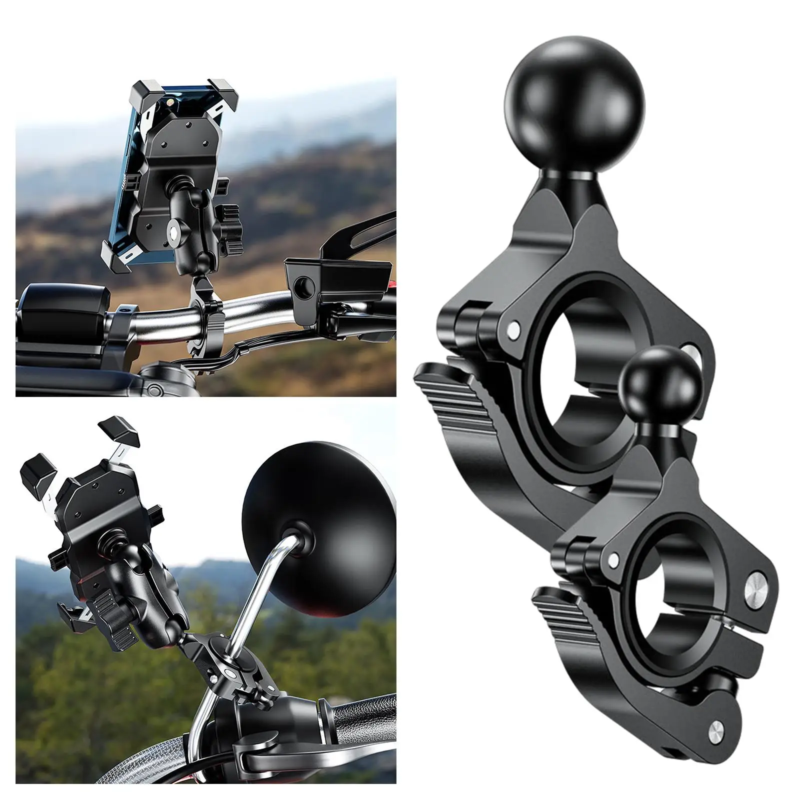 Ball RAM Mount 17mm 25mm Handlebars Cell Phone Holder for Scooter