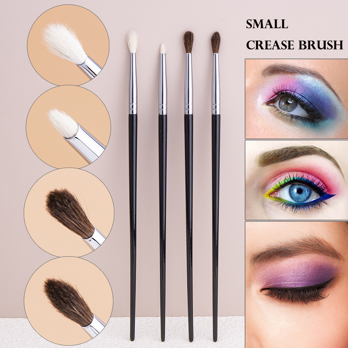 Best of Small Crease Brush Mini Pointed Eyeshadow Blending Makeup Brush Fluffy Goat Hair / Horse Hair Precise Tapered Crease Makeup Tool Reviews & Tips