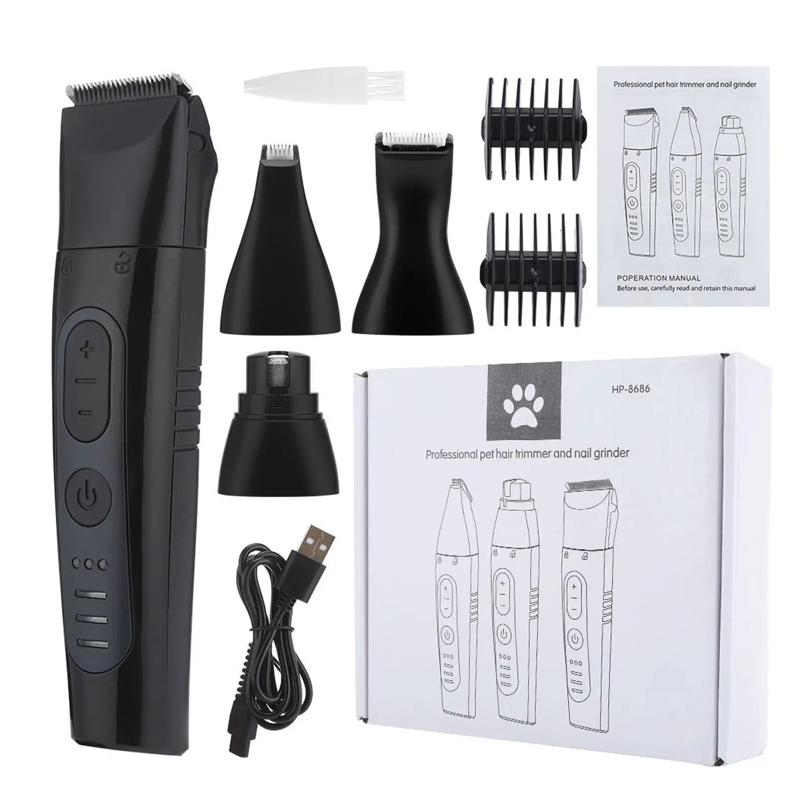 Dog Clipper Grooming Trimmer Animal Hair Professional Electric Shaver Kit
