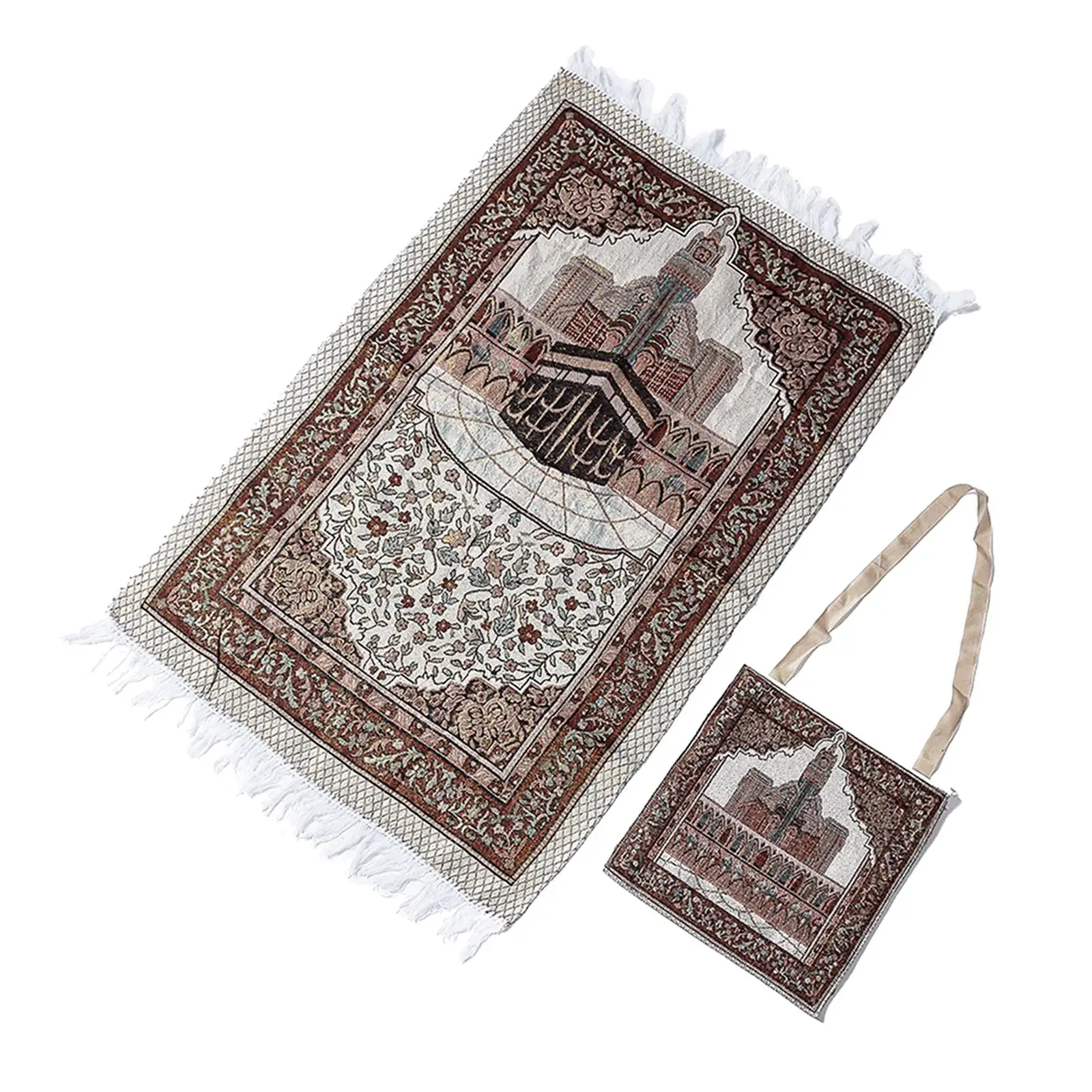 Portable Muslim Prayer Rug Worship Mat Floor Carpet Tapestry for Men Women