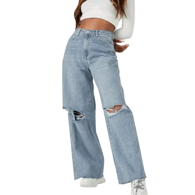  HEZIOWYUN Baggy Jeans for Women High Waisted Wide Leg