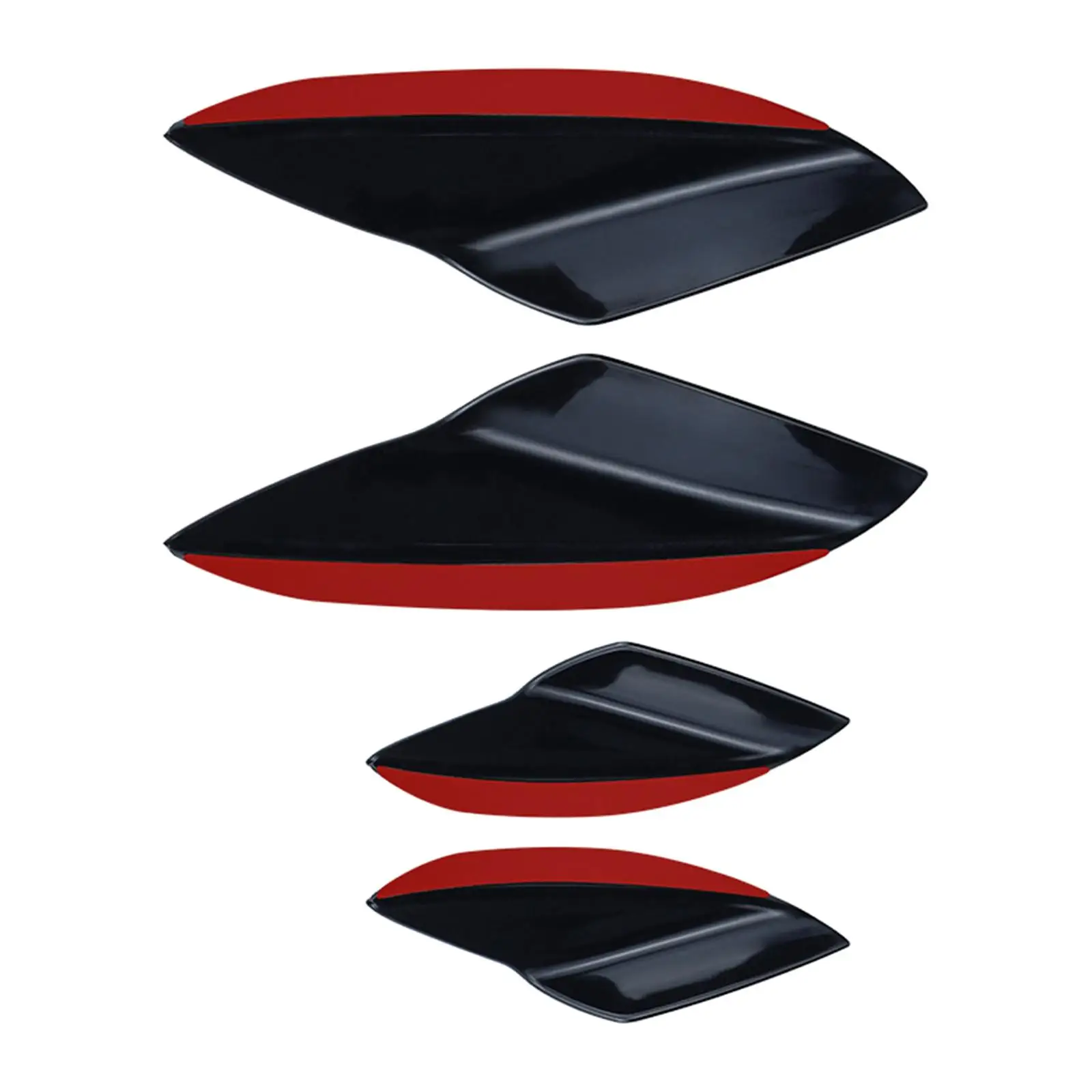 4Pcs Universal Car Spoiler Canards Set Soft Automotive Exterior Accessories Decals Auto Anti Collision Strip Diffuser Spoiler