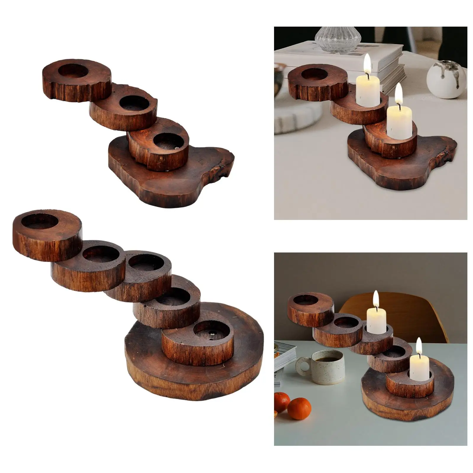 Serving Platters Wooden Cup Cake Plate Display Tray Pot Holder Tableware Durable Japanese for hotel Dinner Holiday Party