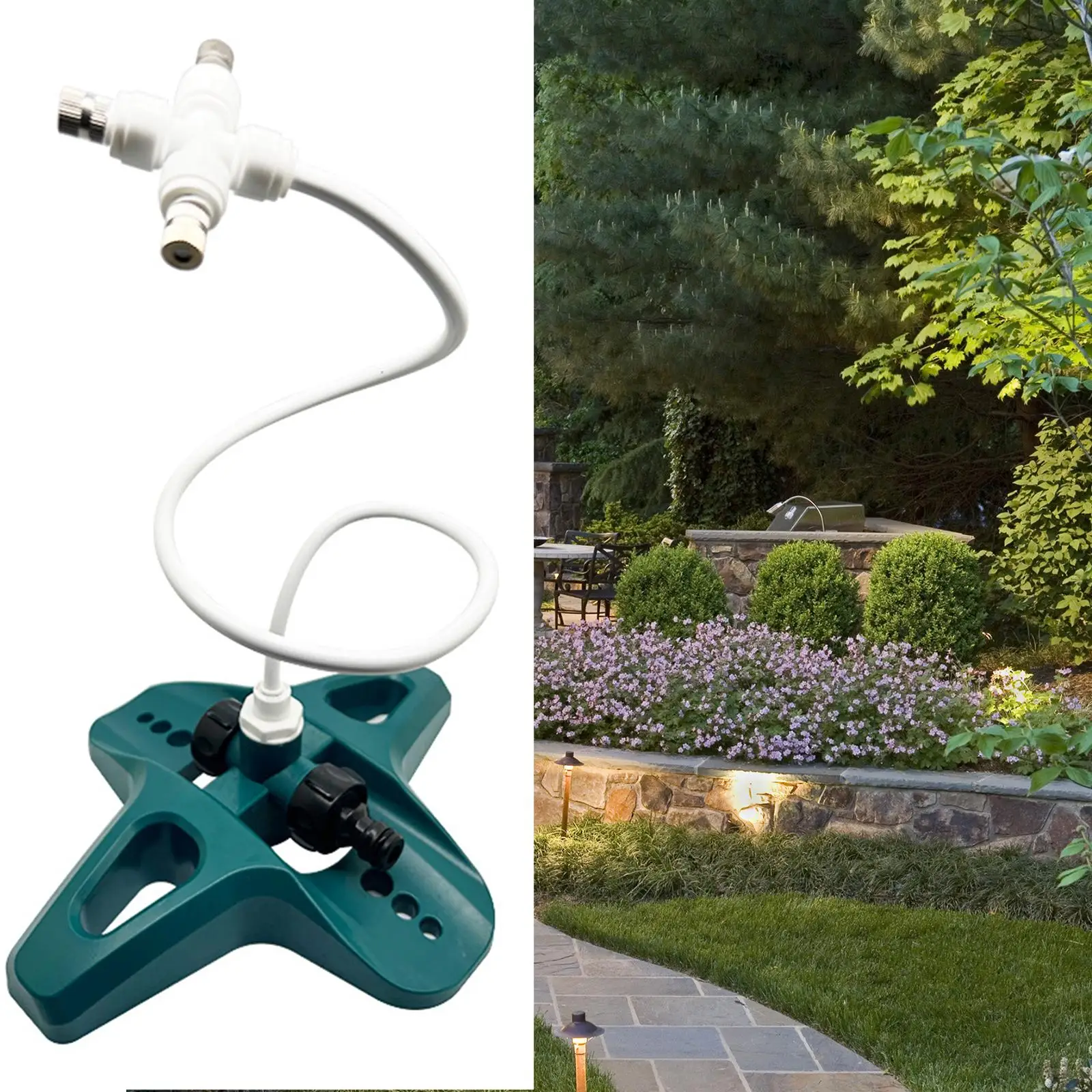 Portable Stand Misters Easy Installation Hose Attachment Adjustable Tube Outside Misters System for Garden cool party
