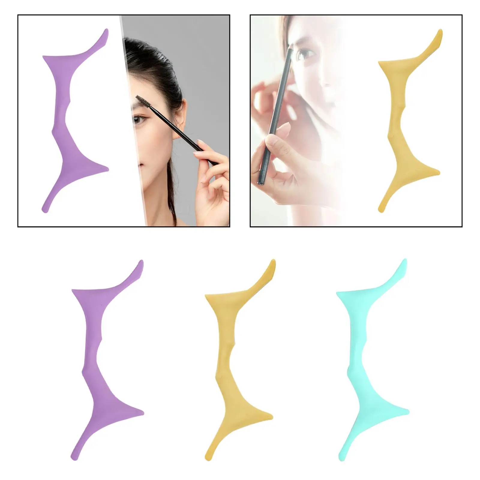 Silicone Eyebrow Shaping Aid Tool Eyeliner Stencil Reusable Multifunctional Sturdy for Beginners and Professional Makeup Artists