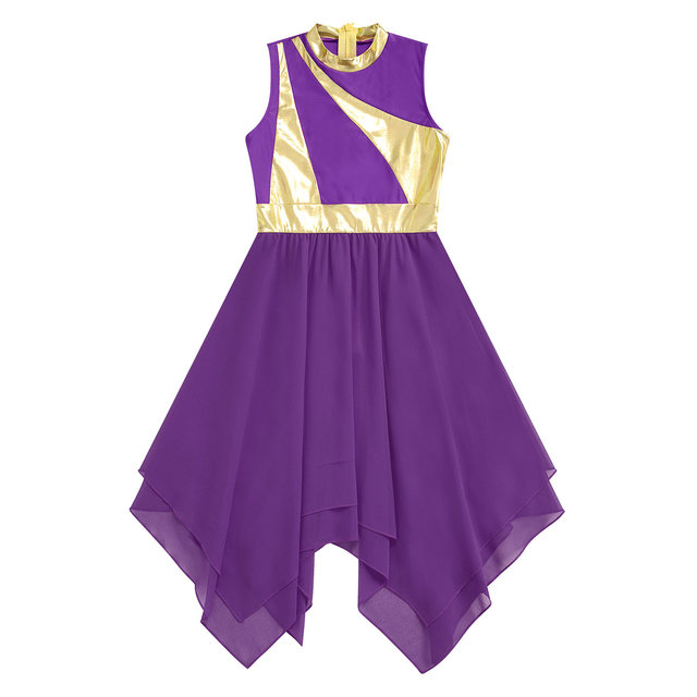 Metallisches Lobpreis-Ballkleid Mit Hose – Asymmetrisches Tanzkleid Für Damen, Perfekt Für Bühne & Party