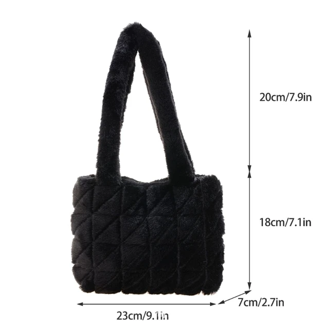 Underarm Bag Ladies Fluffy Shoulder Bag Women Lattice Pattern Purse Tote  Bags For Autumn And Winter Top-handle Han - Top-handle Bags - AliExpress