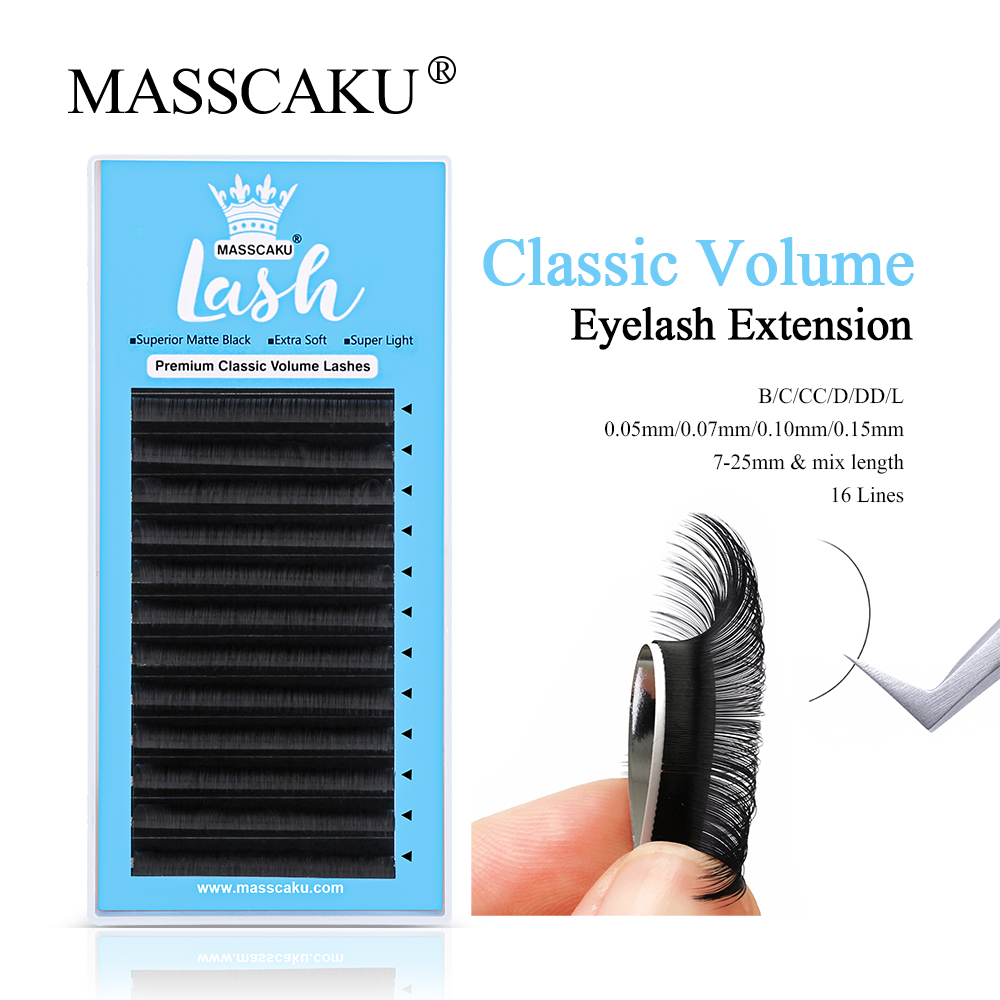 Best of MASSCAKU 8-20mm Korea PBT Material Natural Eyelash Extensions Faux Mink Individual False Lashes Makeup Cilia Professional Reviews & Tips