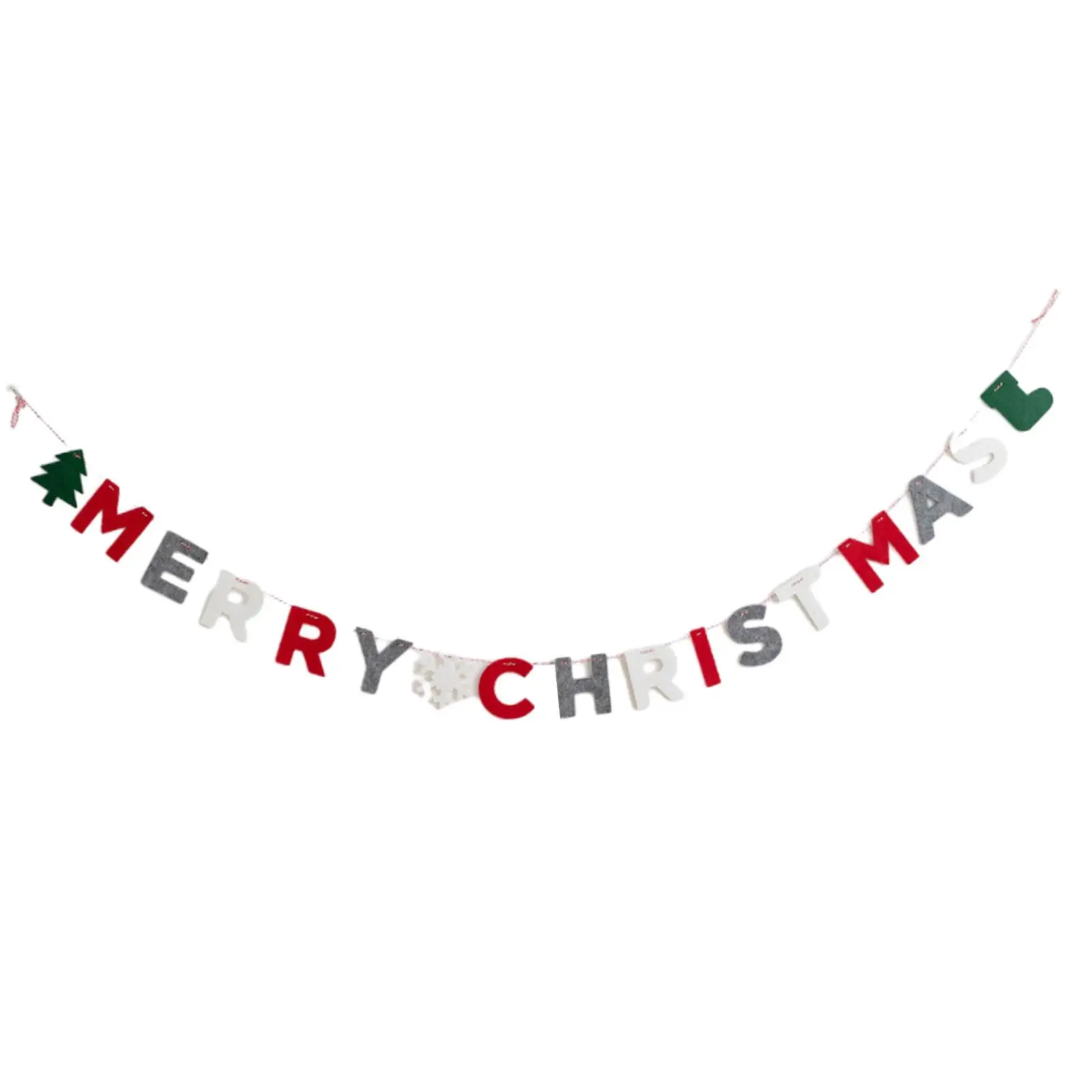 Merry Christmas Fabric Banner Bunting Garden Celebrations Xmas Hanging Decor