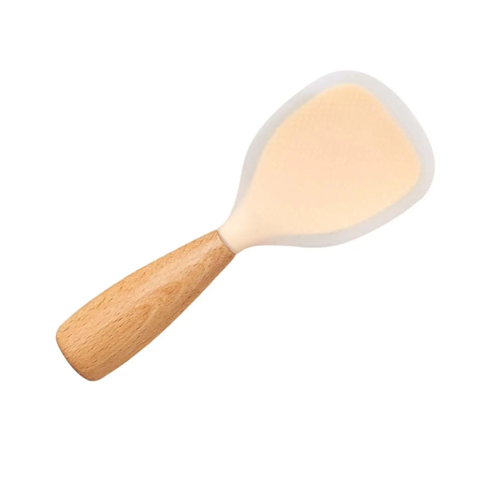 Silicone Rice Spoon with Wood Handle Reusable Nonstick Rice Spatula for Sushi Rice Home Mashed Potato Kitchen Gadgets