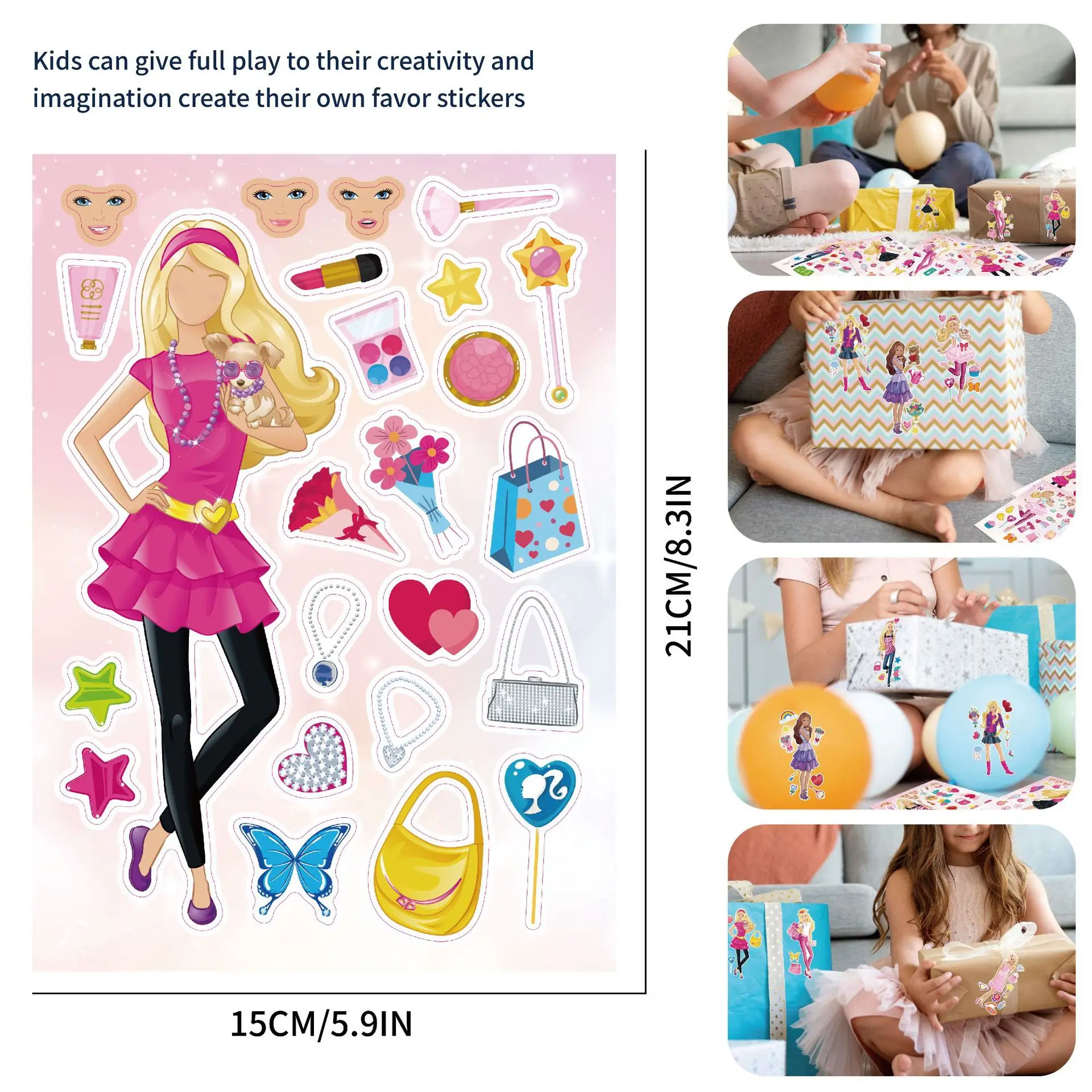 Barbie Make A Face Puzzle Stickers