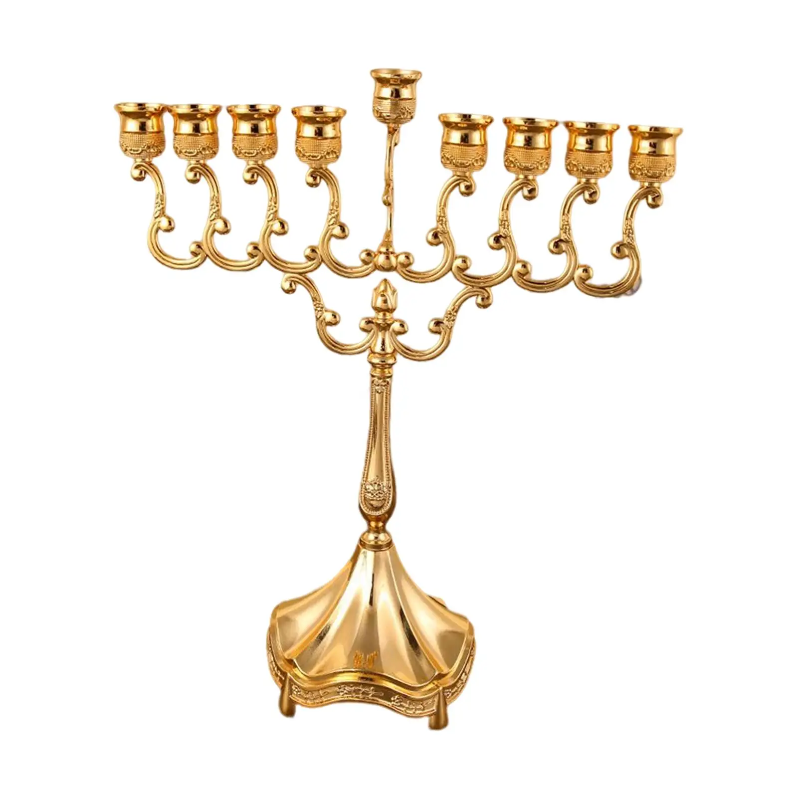 9 Branches Candle Holder Tabletop Candelabrum Candle Stands Hanukkah Menorah for Christmas Party Wedding Home Decor Gift