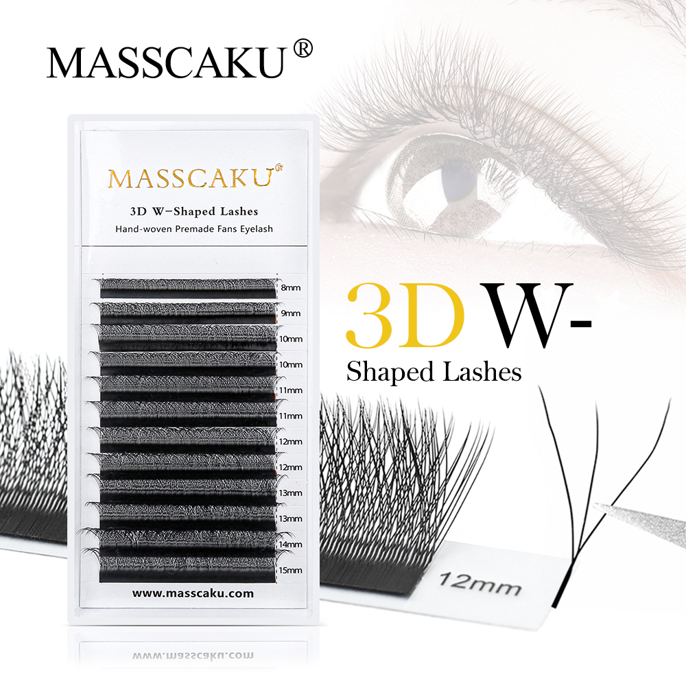 Best of MASSCAKU Automatic Flowering Bloom 3D 4D 5D 8-15mm Mixed W Shape Premade Fans Eyelash Natural Soft Individual Lashes Extensions Reviews & Tips