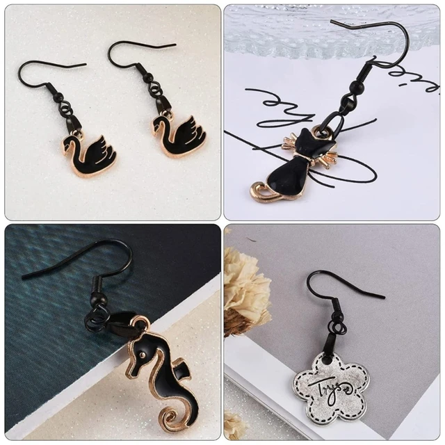Silver Pendant Clasp Earring Hooks Fish Hook Ear Wires with Pinch
