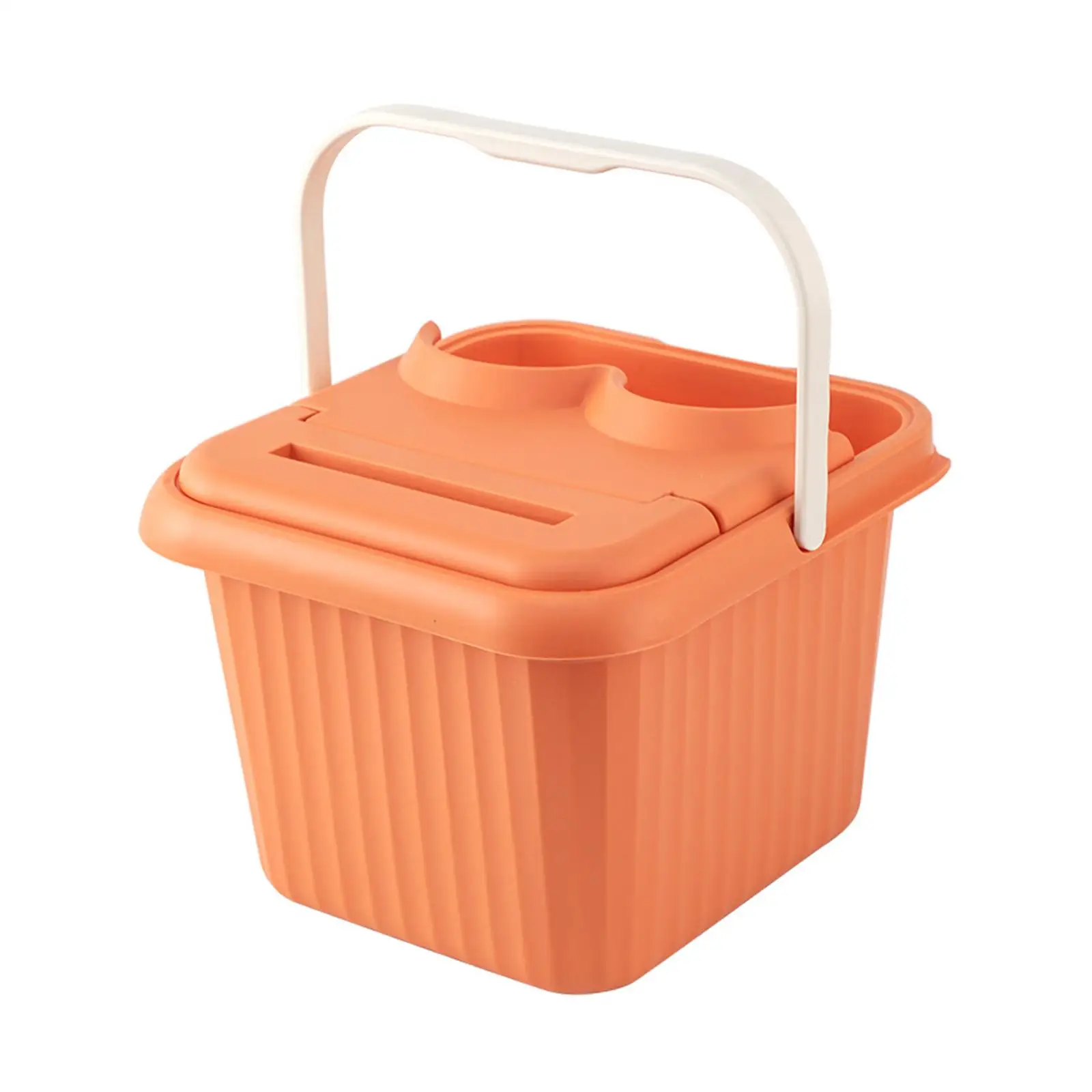 Foot Bath Basin 23.5cm Deep with Handle Lid Thickened Foot Wash Basin Foot Bucket for Household Travel Cleaning Camping Hotel