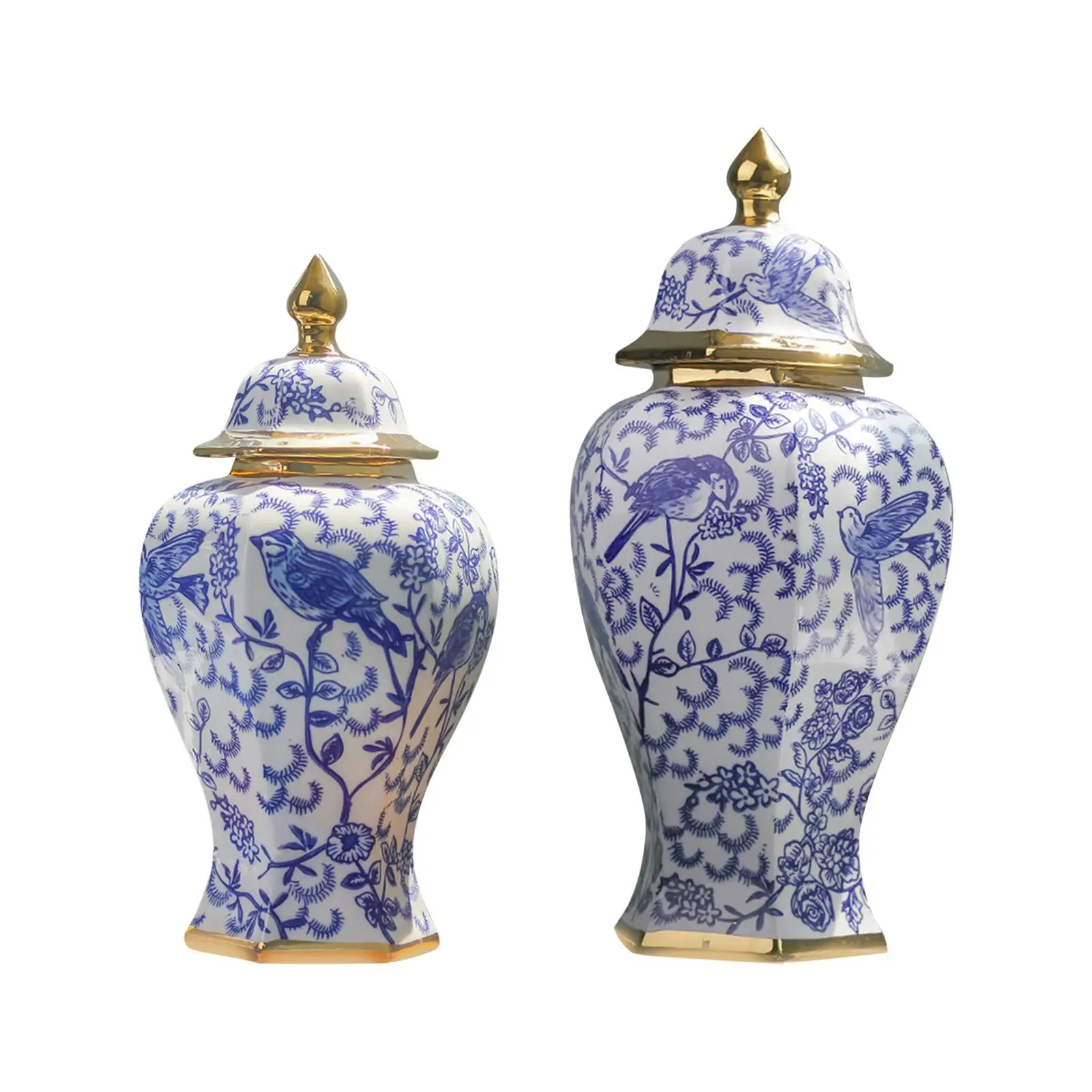 Modern Ceramic Ginger Jar Glazed Flower Vase Home Decor Multi Purpose Tea Storage Asian Decor Porcelain Jar for Wedding