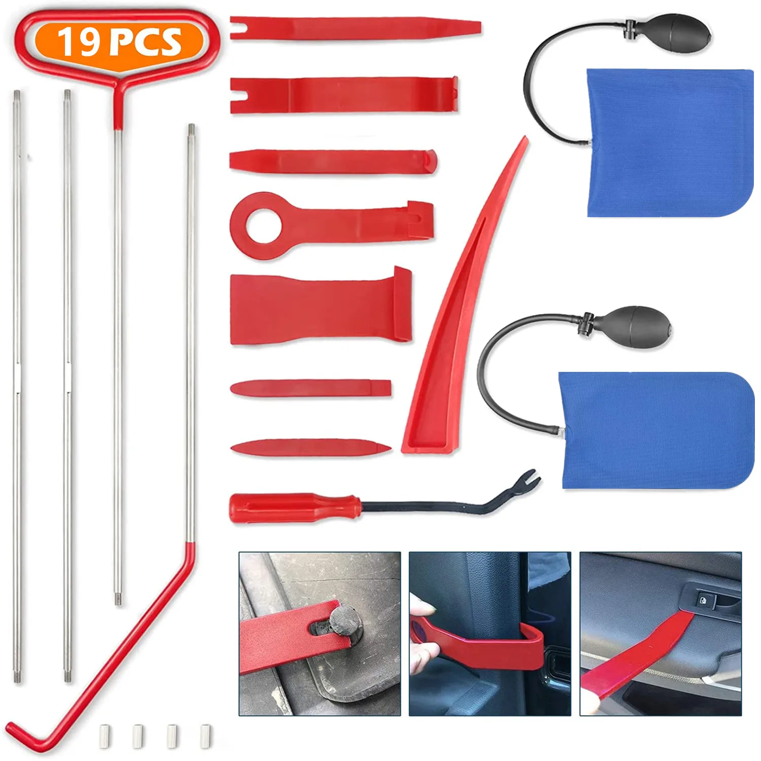 Car Lockout Kit Lock Out Kits For Vehicles Car Door Opener Kit With Long Reach Hook Air Wedge Pump Auto Trim Removal Tools Paint Dent Repair Tool Aliexpress